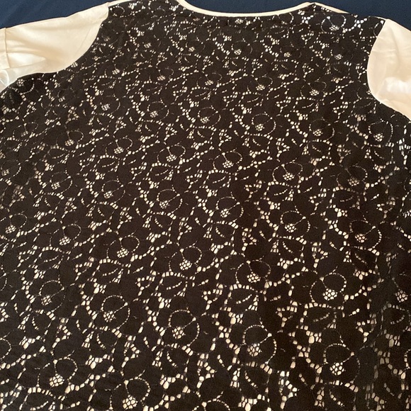 NWT GABBY ISABELLA “Girls Can Do Anything” Top with Black Lace Layer & Studs M - Picture 11 of 16